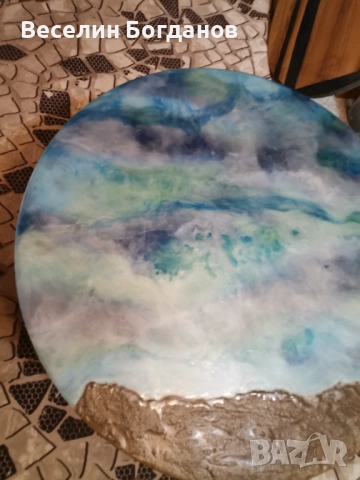 Холна масичка стъкло и епоксидна смола, снимка 5 - Маси - 52848907