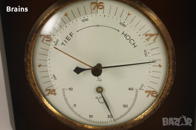 1960's SUFFT Стар Немски Стенен Барометър И Термометър, снимка 2 - Антикварни и старинни предмети - 52791079