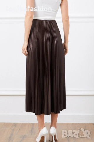 Дълга ефирна пола в цвят кафе, снимка 3 - Поли - 52242638