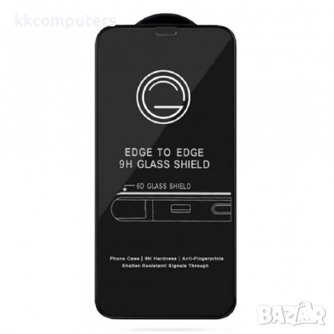 Стъклен протектор за дисплей MBX 5D Slim с цяло лепило, За iPhone 14 (6.1), Черен, снимка 1