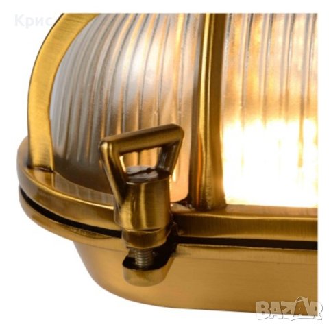 Масивна овална фасадна лампа стил 20-ти век., снимка 5 - Външни лампи - 43258822