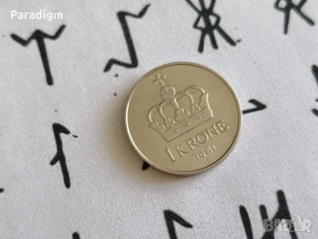 Mонета - Норвегия - 1 крона | 1981г., снимка 1 - Нумизматика и бонистика - 28543532