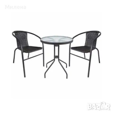 Градински комплект маса и 2 стола, снимка 2 - Градински мебели, декорация  - 50019302