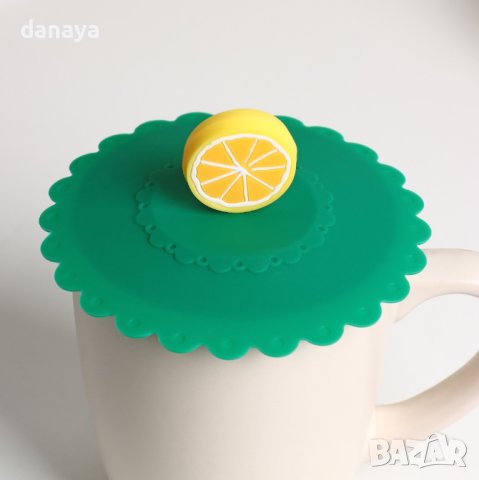 4435 Силиконово капаче за чаша с дръжка Лимон, снимка 2 - Аксесоари за кухня - 44138352