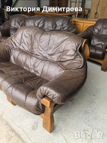 Комплект дивани 3+2+1 Естествена кожа , снимка 9 - Дивани и мека мебел - 49045312