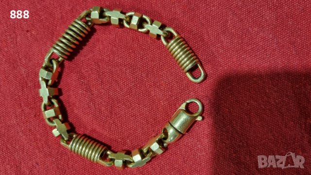 Сребърна гривна 925 проба с позлата , снимка 3 - Гривни - 43911696