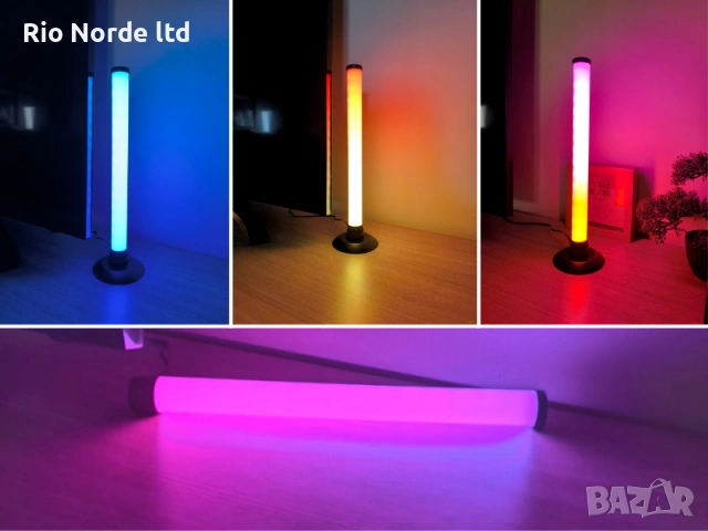 Настолна RGB лампа к-т от 2бр. 16 милиона цвята, снимка 4 - Настолни лампи - 53427403