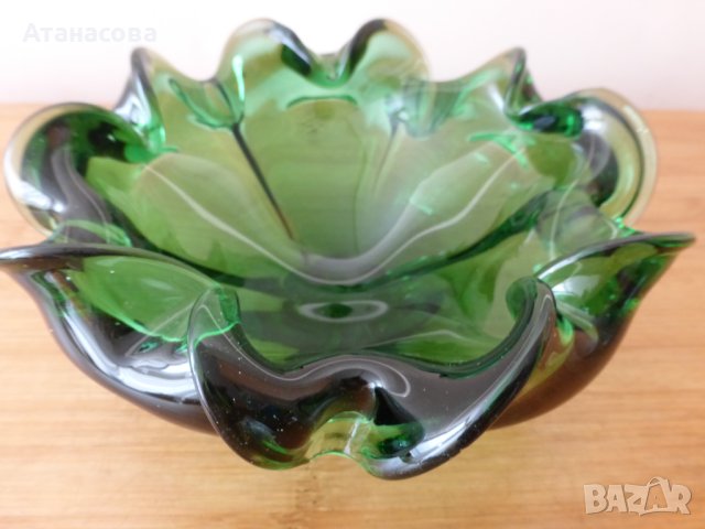 Голям пепелник стъклена купа бонбониера Мурано, снимка 6 - Декорация за дома - 43856643