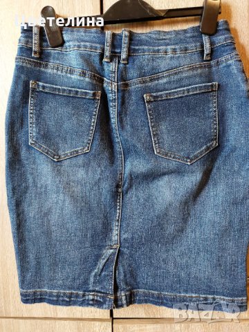 Дънкова пола с бродерии,М, снимка 2 - Поли - 33202445