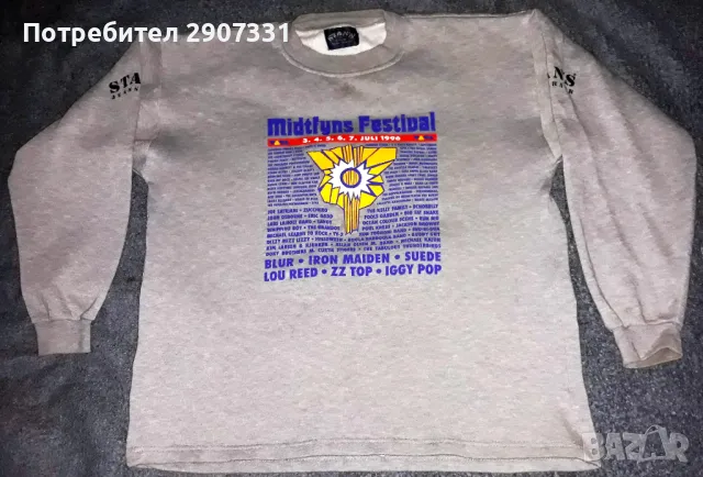 суичър от фестивал Midtfyns. 1996. Iron Maiden,Blur,Suede,Iggy Pop,Lou Reed, снимка 1