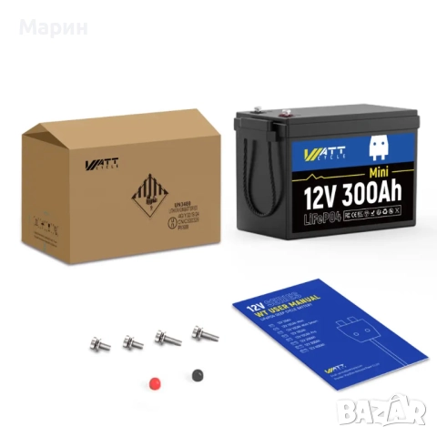 Акумулатор,,watt cycle,, 12v 300ah - lifepo4 