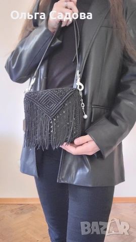 Midnight Star – ръчно изработена кроссбоди чанта , снимка 5 - Чанти - 53355803