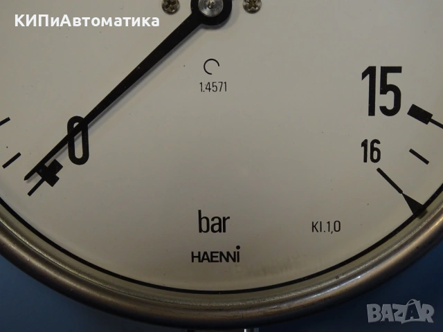 Манометър Bourdon HAENNI EN837 Ф160 mm, 16 bar pressure gauge, снимка 3 - Резервни части за машини - 53166372