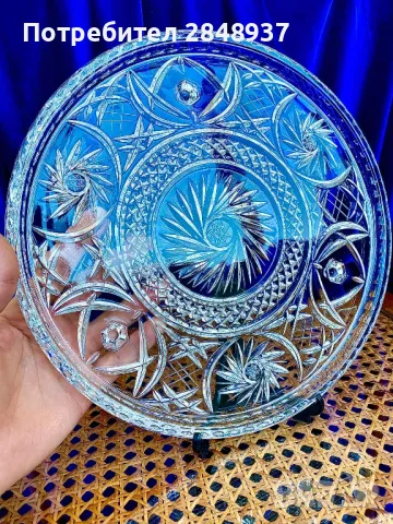Кристално плато за торта Bohemia , снимка 1