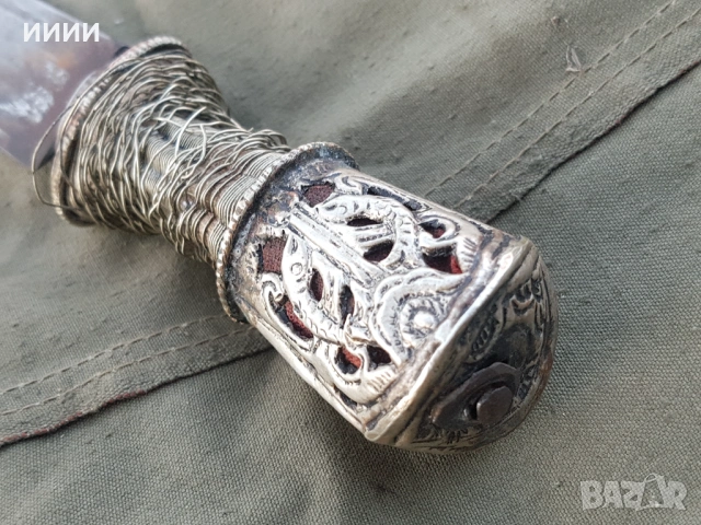 Сребърен нож кама, снимка 6 - Антикварни и старинни предмети - 53180045