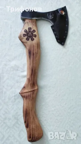 Брадва в прабългарски стил със стойка - ръчна изработка, снимка 5 - Колекции - 47546866