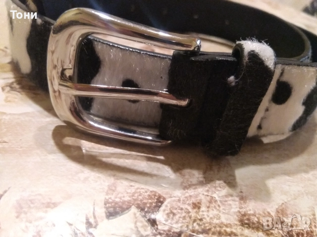 BERSHKA Нов Зебров Дамски Кожен Колан 95см , снимка 5 - Колани - 52656948