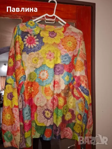 Нов дамски пуловер с 3 Д щампа, снимка 2 - Блузи с дълъг ръкав и пуловери - 48257333