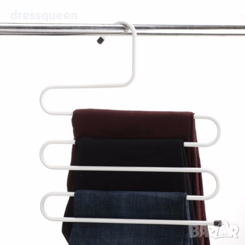 ( МЕТАЛНА-S ) Закачалка за панталони и поли, S образна, бяла или черна, снимка 12 - Други стоки за дома - 44011636
