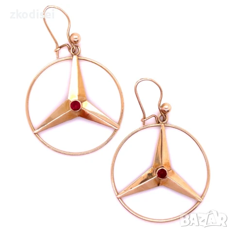 Златни обеци с рубини 6,27гр. 14кр. проба:585 модел:32563-1, снимка 1