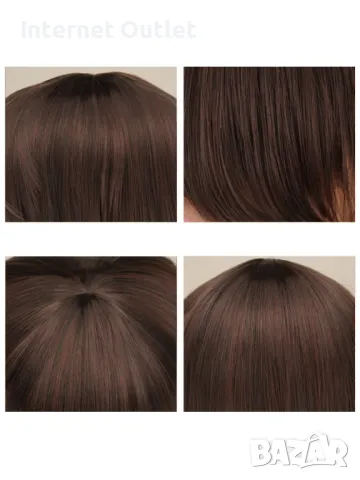 Дамска перука - тъмно кафява , снимка 5 - Аксесоари за коса - 49116518