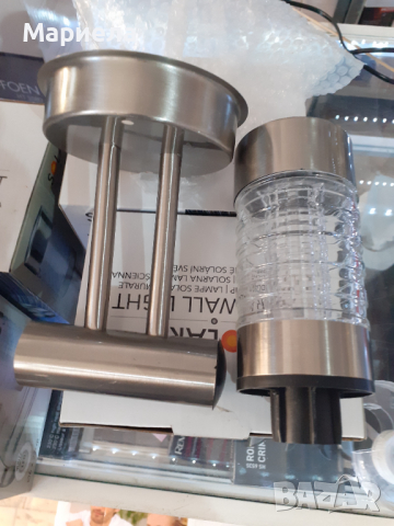 Продавам стенна соларна лампа-метал стъкло - Чисто нови 3броя соларни лампи за 36лв, снимка 6 - Лампи за стена - 36529234