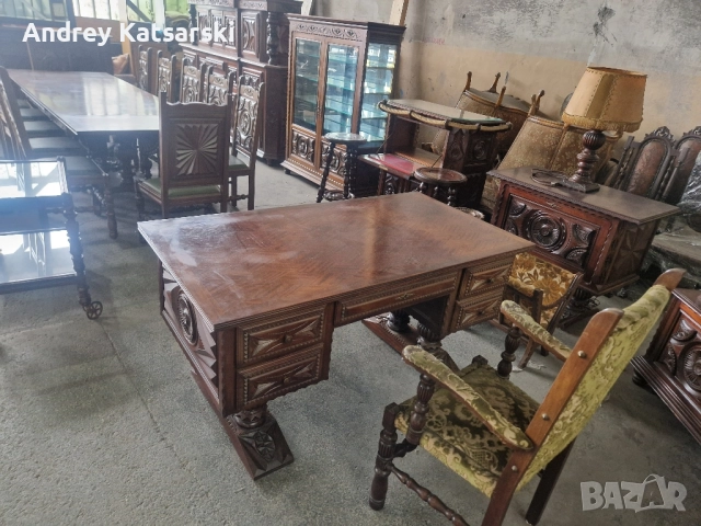 Много Красив и Стилен Комплект от Старинни Махагонови Мебели - Стил БАСК , снимка 4 - Други - 51878686