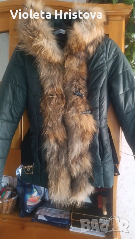 Дамско яке с естествен пух