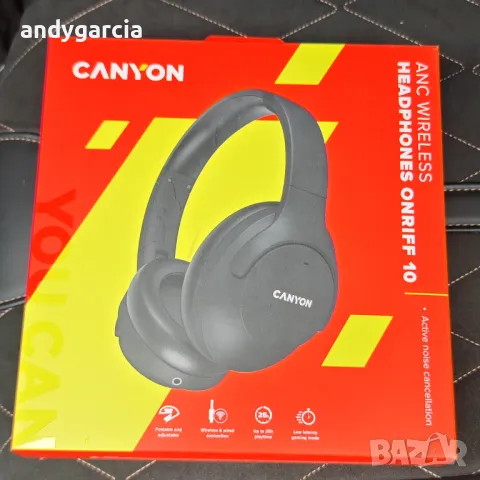 Безжични слушалки с микрофон Canyon - OnRiff 10, ANC, черни чисто нови с кутия