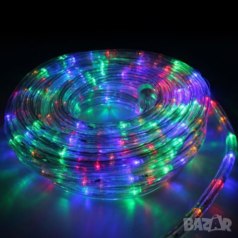 Светещ LED RGB шарен маркуч 10 метра/Коледа/Нова година/Парти украса