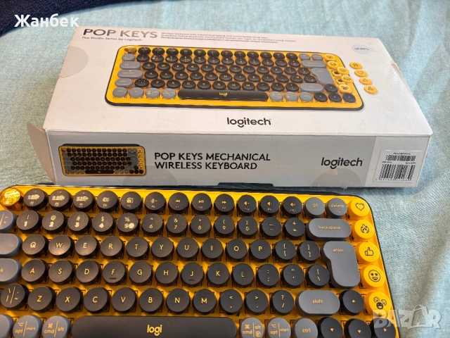 Продавам клавиатура Logitech pop keys жълто черна, снимка 7 - Клавиатури и мишки - 53536783