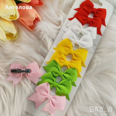 Комплект фиби за коса с панделка, снимка 4 - Шноли, диадеми, ленти - 40666754