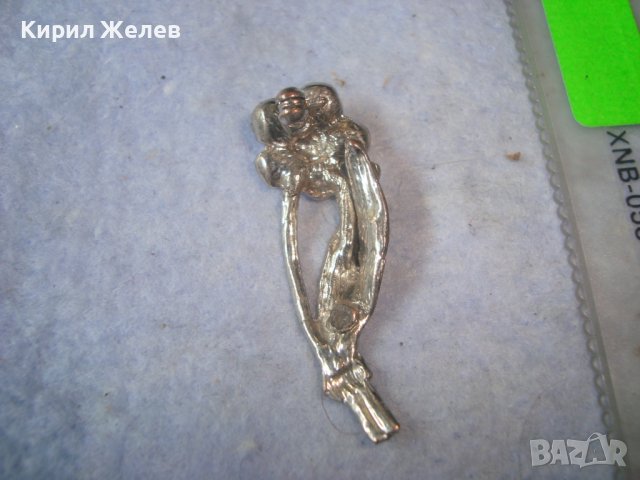 НЕЖНА ПОСРЕБРЕНА КРИСТАЛНА ФЛОРАЛНА РЕТРО АРТ БРОШКА ЦВЕТЕ 13903, снимка 2 - Антикварни и старинни предмети - 37743860