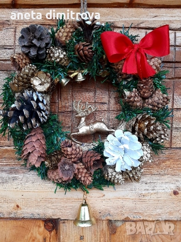 Коледен венец , снимка 2 - Декорация за дома - 52307352