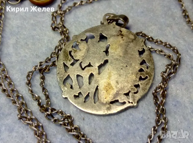 СТАРИНЕН ФЛОРАЛЕН СРЕБЪРЕН МЕДАЛЬОН с БУКВА Д със СРЕБЪРНА ВЕРИЖКА СРЕБРО 950 ЗАКОПЧАЛКА БРОНЗ 30012, снимка 5 - Антикварни и старинни предмети - 49866110