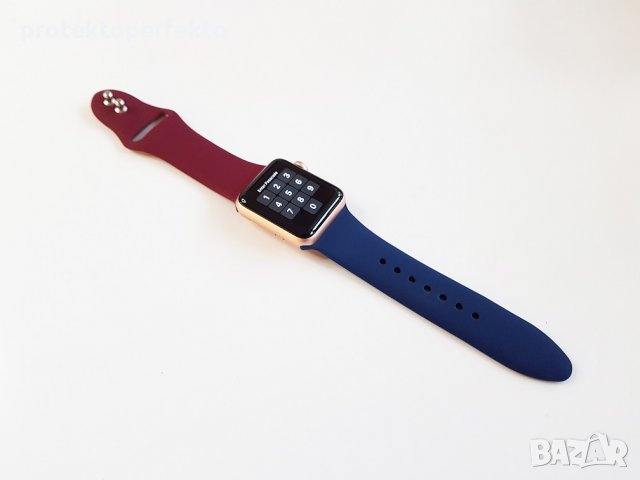 Силиконова каишка Apple Watch 3, iWatch 4 - 38mm/ 40mm/ 42мм/ 44мм/ 41мм/ 45мм​, снимка 6 - Каишки за часовници - 32470363