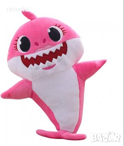 Играчка Baby Shark, Акула, Розова, Плюшена, 37 см., снимка 1 - Плюшени играчки - 40086867