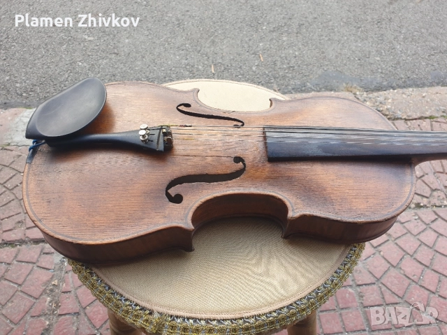 Голяма цяла стара цигулка от 1902 г , снимка 11 - Антикварни и старинни предмети - 52441332