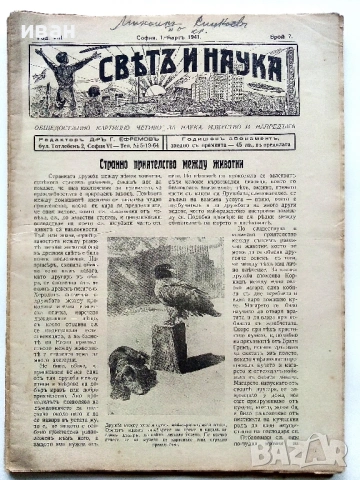 Списания "Светъ и Наука" - 1941г., снимка 7 - Колекции - 53539335