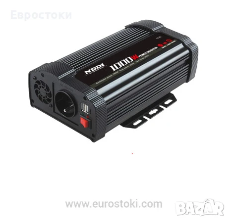 Инвертор NDDI POWER 1000 W преобразувател на напрежение 12 V към 230 V, 3.1 A двоен USB порт