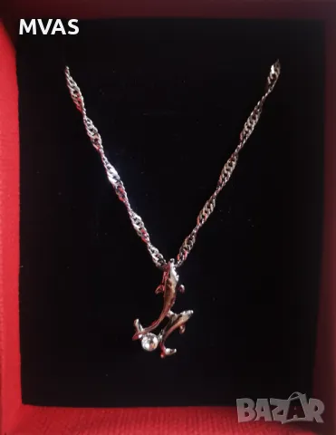 Ново колие Делфини с червена кутийка Подарък за Свети Валентин, снимка 5 - Романтични подаръци - 47356574