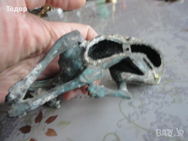 Малка бронзова пластика куче хрътка 19 век , снимка 8 - Колекции - 39947376