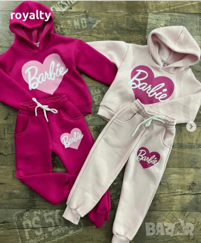 Детски комплект в бяло и розово Барби, снимка 2 - Детски комплекти - 52142772