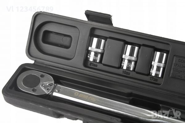 Динамометричен ключ 1/2" 28 – 210 Nm + вложки (17, 19, 21 мм)+удължител 125 мм MAR-POL, снимка 3 - Ключове - 40079876