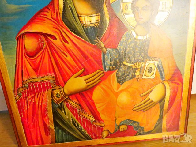Стара православна икона на Света Богородица с младенеца - за зачатие и раждане на дете, Дева Мария, снимка 5 - Икони - 36906392