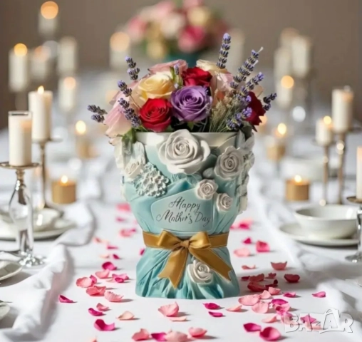 Молд кашпа за деня на майката 8 март , снимка 5 - Форми - 51500823