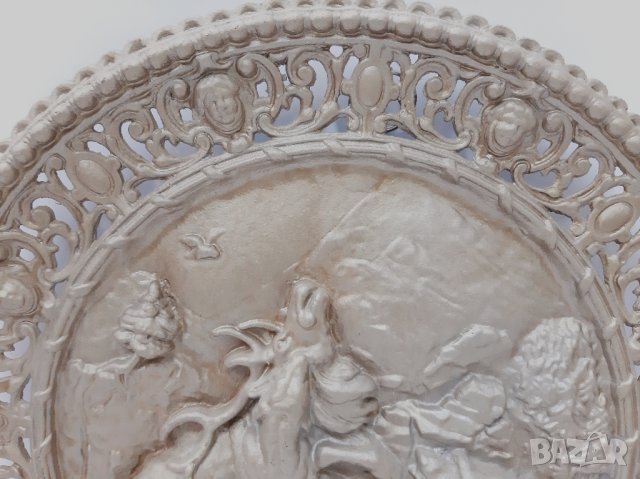 Старо кръгло метално немско релефно пано(3.5), снимка 3 - Антикварни и старинни предмети - 43527726