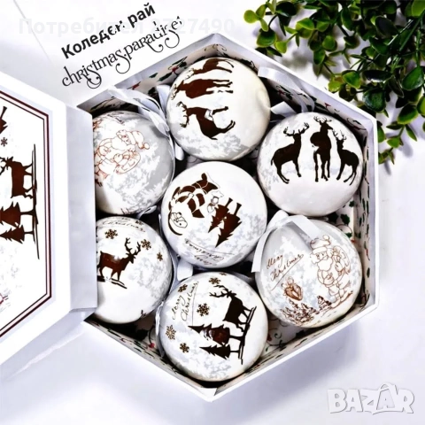 Коледни Топки в Луксозна Кутия 14бр., снимка 5 - Декорация за дома - 52445549