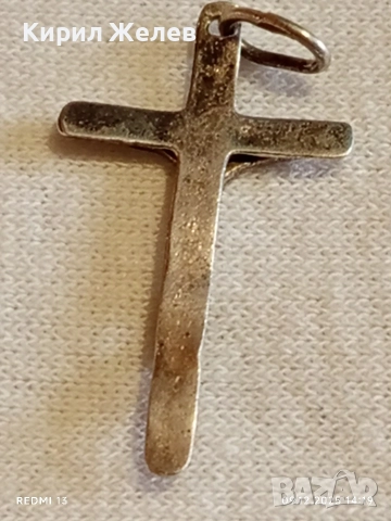 Сребърен кръст висулка майсторска ръчна изработка 52467, снимка 8 - Колиета, медальони, синджири - 52707549