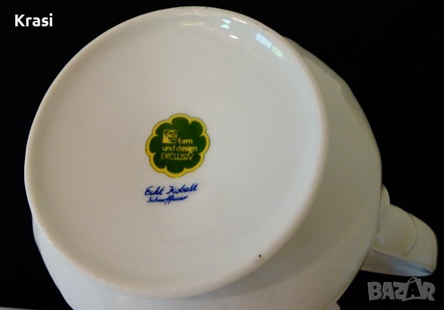 Кана баварски порцелан,злато,кобалт, снимка 9 - Антикварни и старинни предмети - 38407432